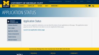 Application Status | University of Michigan-Flint
