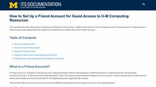 How to Set Up a Friend Account for Guest Access to U-M Computing ...