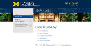 Search Jobs | U-M Careers - umich careers - University of Michigan
