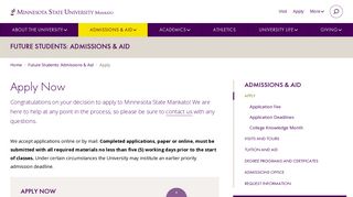 Apply | Minnesota State University, Mankato