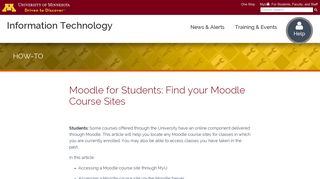 Moodle for Students: Find your Moodle Course Sites | <span class=