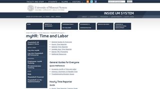 myHR: Time and Labor - University of Missouri System