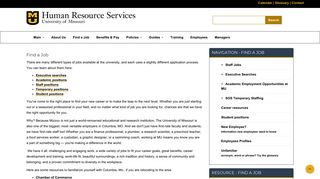 Find a Job | Human Resource Services - University of Missouri