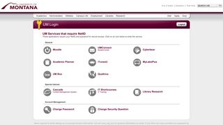 Applications that use the NetId login - The University Of Montana Login