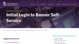 Initial Login to Banner Self-Service - The University of Montevallo