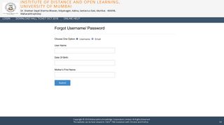 Forgot Username/ Password