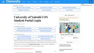 University of Nairobi UON Student Portal Login > University.co.ke