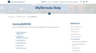 Accessing MyNEVADA - University of Nevada, Reno