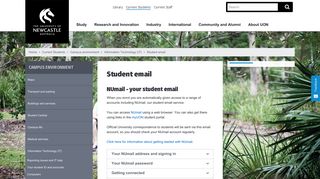 Student email - University of Newcastle