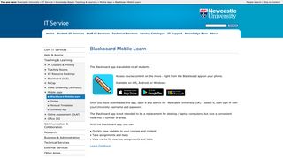 Blackboard Mobile Learn; IT Service; Newcastle University