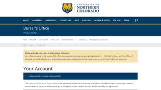 Your Account - University of Northern Colorado