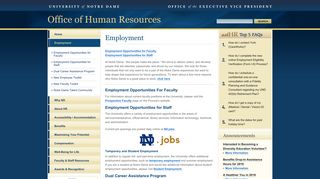 Employment // Office of Human Resources // University of Notre Dame