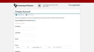 Your application - University of Phoenix