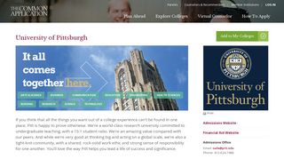 University of Pittsburgh | The Common Application