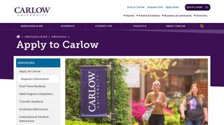 Apply To Carlow - Carlow University | Pittsburgh, PA