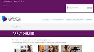 Apply online - University of Portsmouth