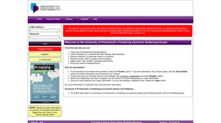 University of Portsmouth Electronic Tendering Site - Home