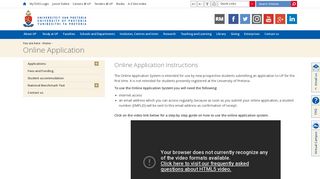 Online application - University of Pretoria