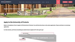 Apply to UP (University of Pretoria) | ONLINE | EduConnect