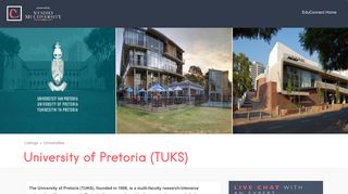 University of Pretoria (TUKS) - Institutions - EduConnect