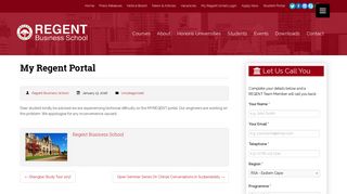 My Regent Portal - REGENT Business School