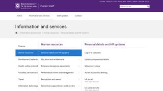 Personal details and HR systems - Staff - University of Queensland