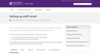 Setting up staff email - Current staff - University of Queensland