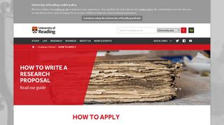 How to apply – University of Reading
