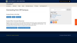 Connecting from Off Campus - University IT - University of Rochester