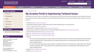 My.Scranton portal is experiencing technical issues - The University of ...