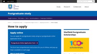 How to apply | Prospective postgraduates | The University of Sheffield