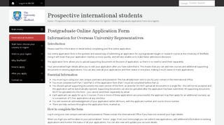 Postgraduate Online Application Form - University of Sheffield