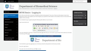 MUSE Basics - Logging in - The University of Sheffield
