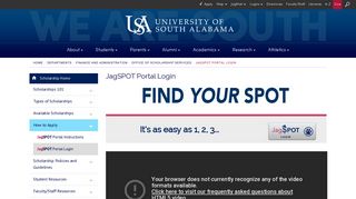 JagSPOT Portal Login - University of South Alabama