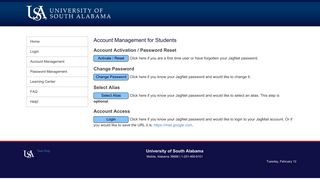 Students - JagMail - University of South Alabama