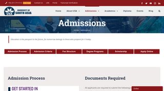 Admissions – University Of South Asia