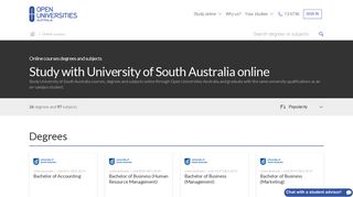 Study online with University of South Australia