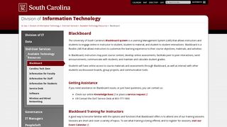 Blackboard - University of South Carolina
