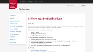 USW now has a free Blackboard app! - Student News - University of ...