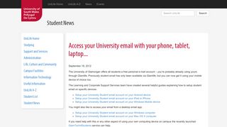 Access your University email with your phone, tablet, laptop...