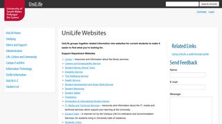 UniLife Websites - University of South Wales