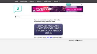 Login @ University of South Wales Students' Union