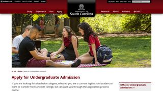 Apply for Undergraduate Admission | University of South Carolina