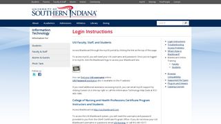 Blackboard Login Instructions | University of Southern Indiana