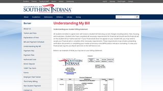 View My Bill - University of Southern Indiana