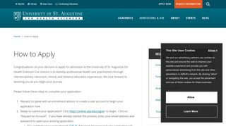 How to Apply | University of St. Augustine for Health Sciences