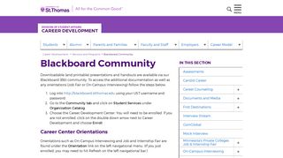Blackboard Community - University of St. Thomas