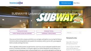 Subway University Online Training & Partners Login