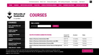 Courses - University of Sunderland in London