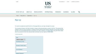 PG Apply Sign Up - University of Sussex